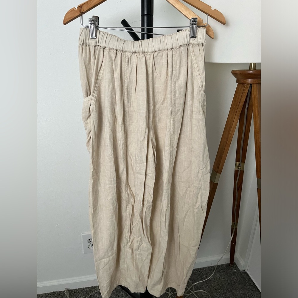 NWT FREE PEOPLE High Road Solid Pull-On Barrel Pants | Birch/Tan MSRP $78 Size S - Picture 8 of 10